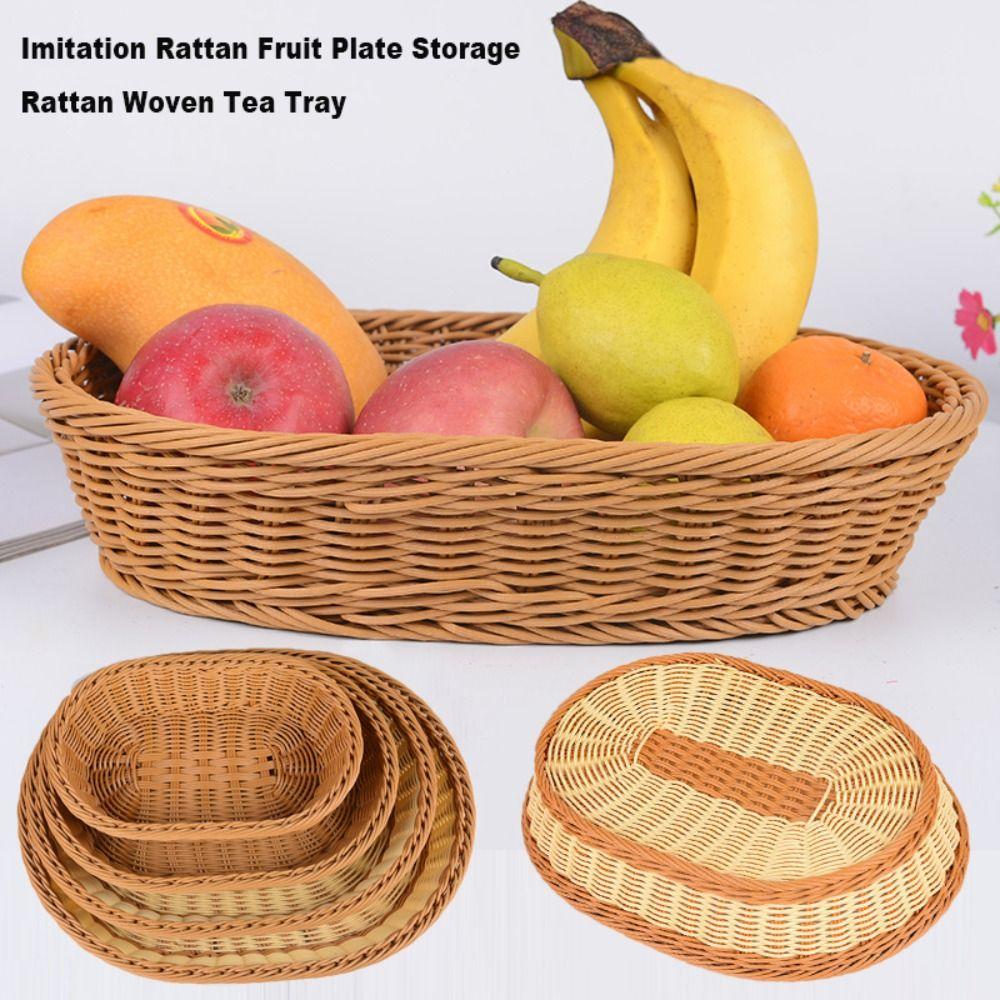 

Multipurpose Imitation Rattan Fruit Plate Wedding Candy Flower Storage 5