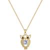 White Synthetic Zircon Owl Pendant Necklace for Women