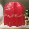 Classic Fabric Lampshade with Fringe Velvet Bell Shape Lamp Shade for Hotel Floor Table Lamp E