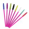 Disposable Beauty Tools Set: 50 Silicone Brushes - Rose Red Handles for Eyelashes, Eyebrows, and Makeup.