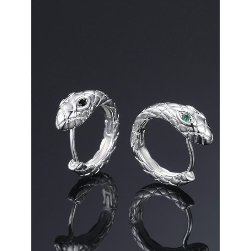 and American Snake-Shaped Earrings Men's and Women's Personalized Light Luxury Simple Style Street Fashion Trendy Ear Buckle Couple Earrings New