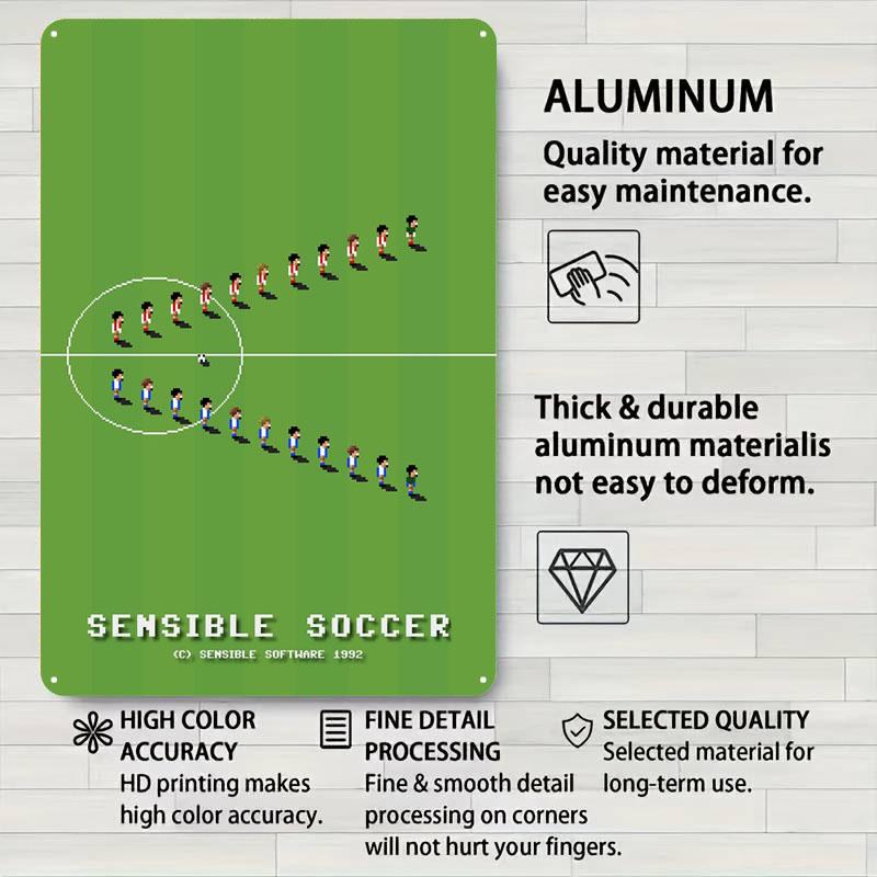 Sensible Soccer Tinplate Signs Video Game Poster Poster Home Decorations Custom Metal Sign for Wall Art Decoration Wand Deko Bar