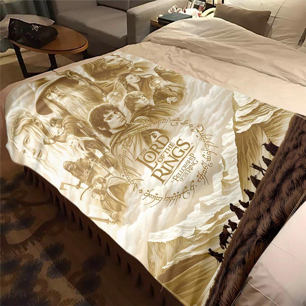The Lord of the Rings Flannel Blanket Print, Warm Soft for Sofa Bed Chair, Perfect for Travel Picnic -HYQ27