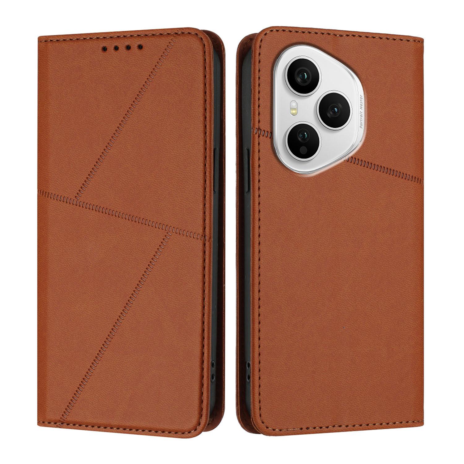 

Для Honor 400 Pro 5G (Глобальный) Чехол-кошелек с магнитной застежкой, кожаный откидной чехол для телефона с подставкой Coffee