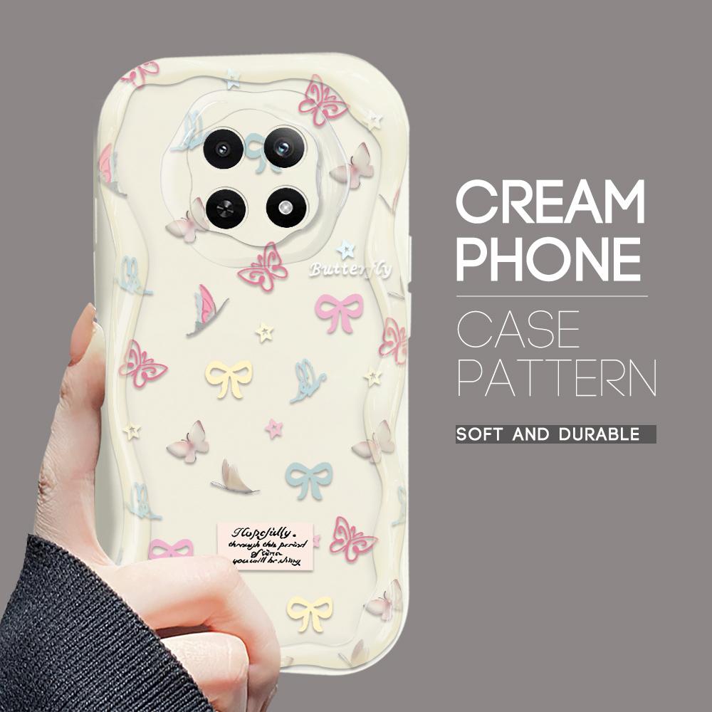 Cartoon Pattern Cream Texture Casing Wavy Edge Soft Silicone Cover Phone Case for OPPO Reno Realme OnePlus Vivo
