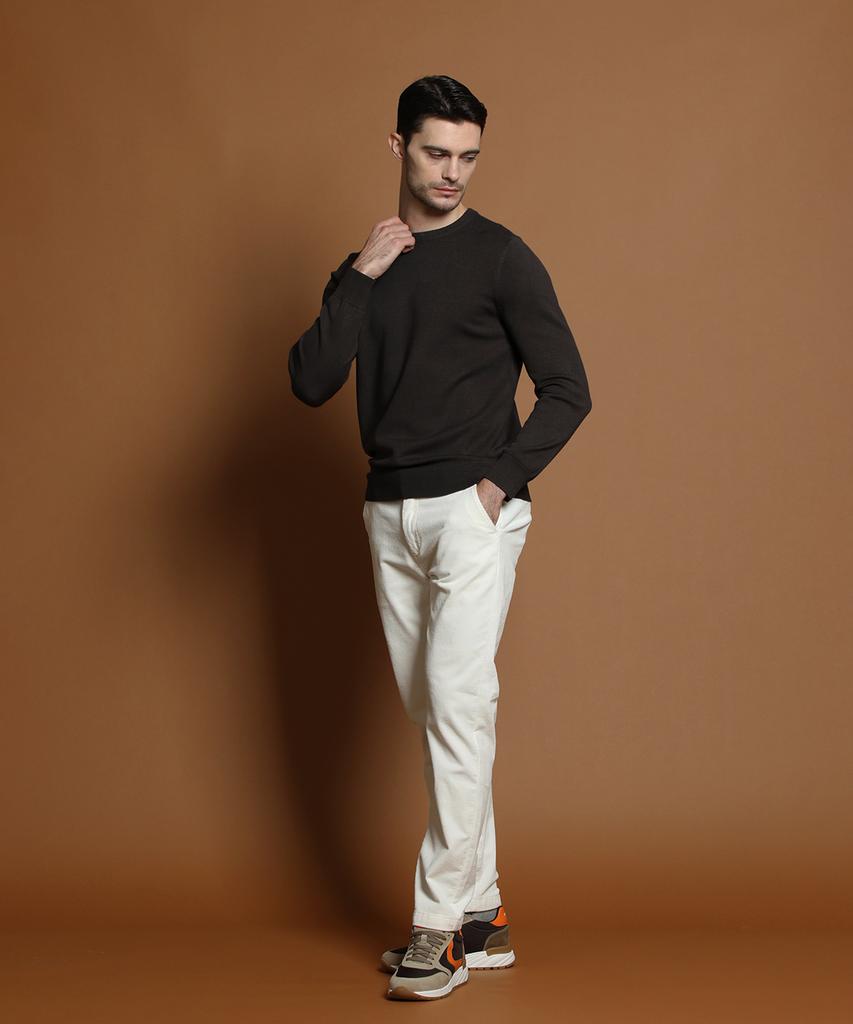 PANICALE Brown Viscose Blend Round Knit