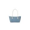 New Lee PU, Textile Mixture Tote Handbag, Shoulder Bag Women's Dark Blue & Brown/Light Blue & White LE250248M