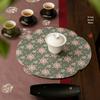 High-Grade Chinese Silk Plum Blossom Tea Mat - Square, Waterproof, Anti-Scalding, Small
