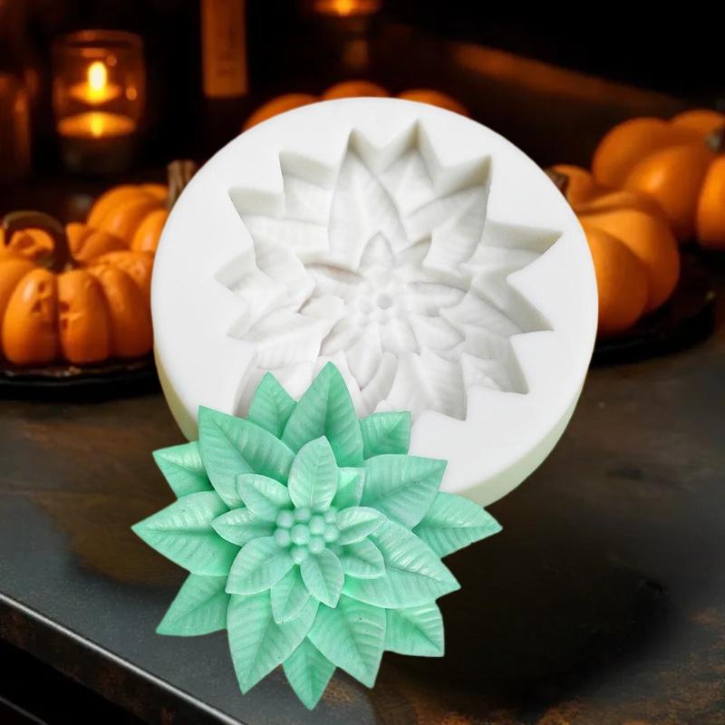 Poinsettia Christmas Flower Silicone Sugarcraft Mold Resin Tools Cupcake Mould Fondant Cake Decorating Tools