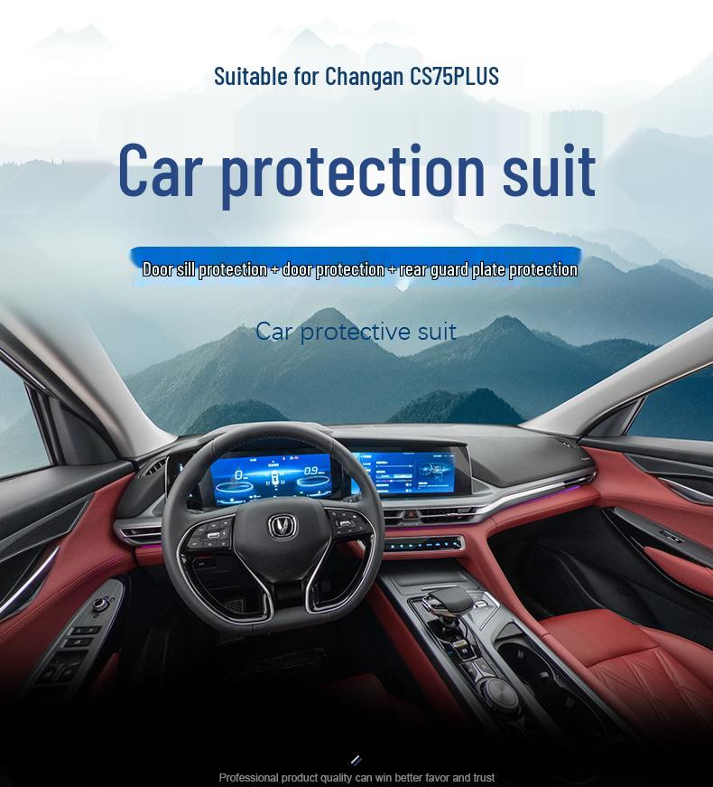 Changan CS75PLUS Carbon Fiber Door Sill & Trunk Step Protection Strip