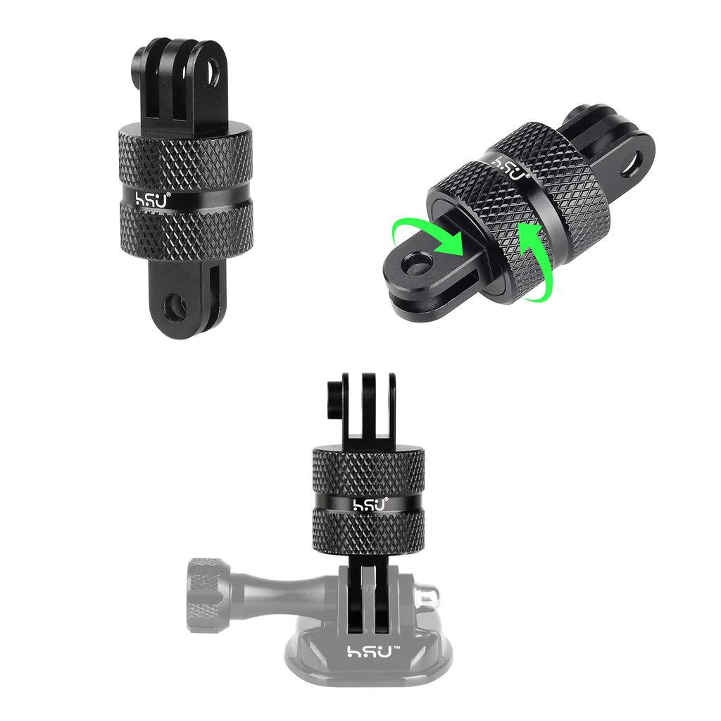 HSU Extension Arm Action Camera Accessory 360 Degree Conversion Tripod All Aluminum Compatible with GoPro Hero and Other Action Cameras Set, Adapter,