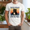 Coffee Spelled Backwards Is Eeffoc Cat Drinking Vintage T-Shirt