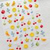 Fruit 5D Nail Art Sticker Apple Strawberry Cherry Love Hearts Bowknot Stars Cartoon Butterfly Manicure Decal DIY