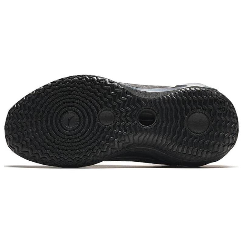 Anta Cement Bubble 4.0 Anti Slip Wear Resistant Mid Top Basketball Shoes Men's Pull Tab Black Sneakers 912411604-2