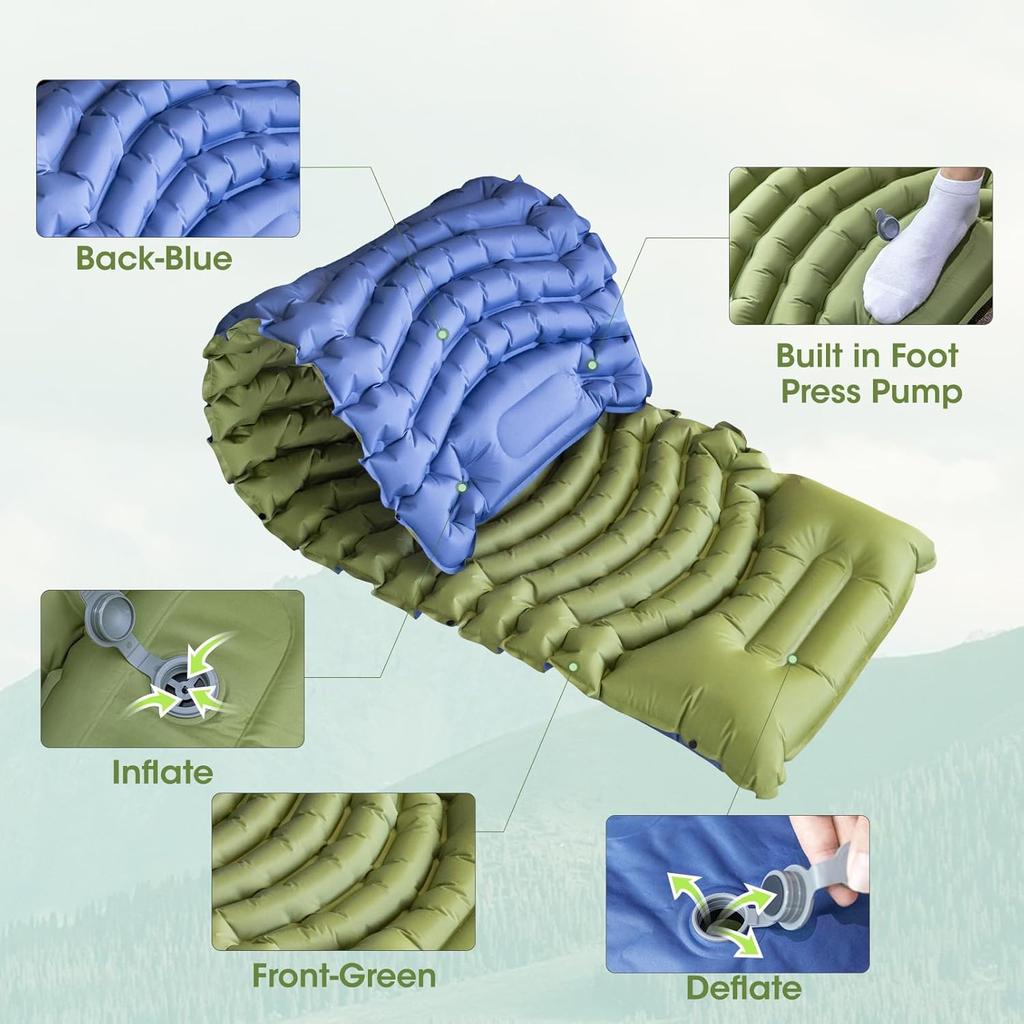High Quality Lightweight Self-Inflating Sleeping Pad for Backpacking & Trekking Waterproof Portable Camping Mattress