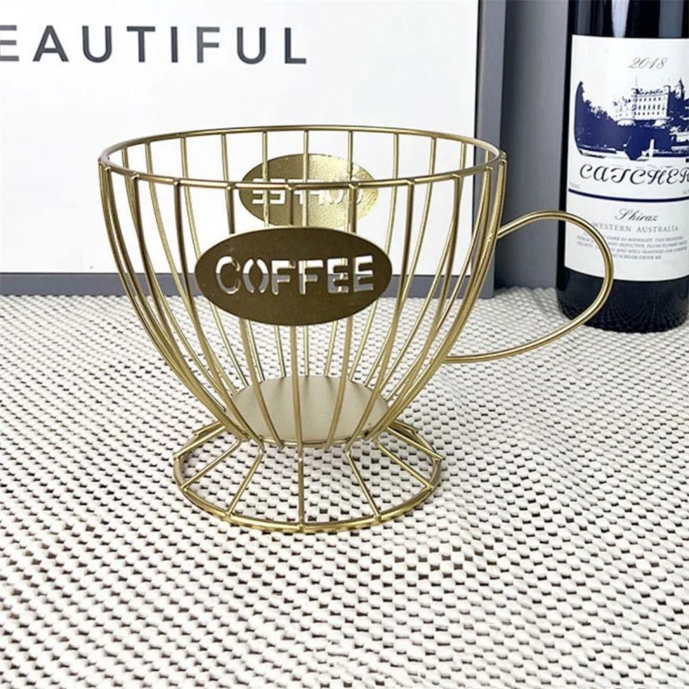 Hollow Coffee Display Basket Large Capacity Coffee Pod Storage Stand Coffee Capsule Holder  Kitchen