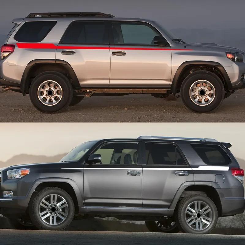 2PCS Car Sticker Long Stripe Sticker Car Side Skirt Body Door Decal Car Exterior Decoration Accessories For Toyota 4runner TRD