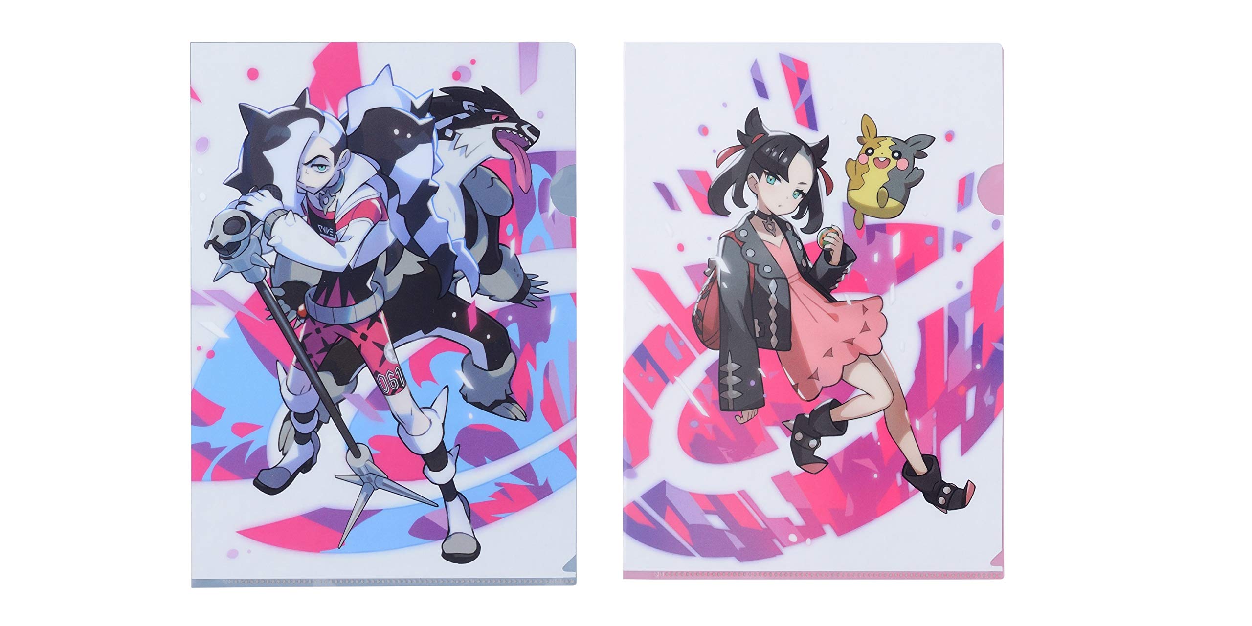 

Pokemon Center Original A4 Прозрачный набор из 2 тренеров покемонов Мари Незу и