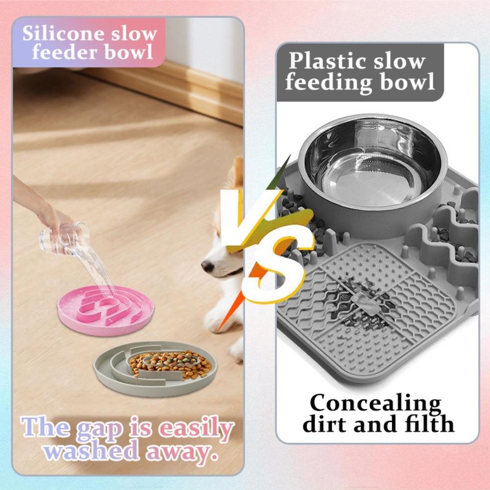 Multi-color Pet Slow Feeder Bowl Silicone Pet Anti-choking Bowl Maze Feeder Puzzle Small Dog Pet