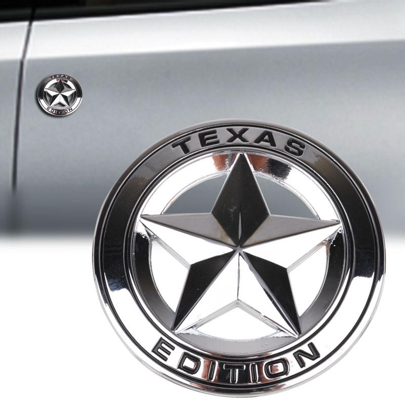 Metal Texas Edition Car Emblem Badge Sticker Decal for Ford Chevy Silver