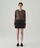 Deuloupisumeon Ripple Stripe Cotton V-Neck Knit [Black]