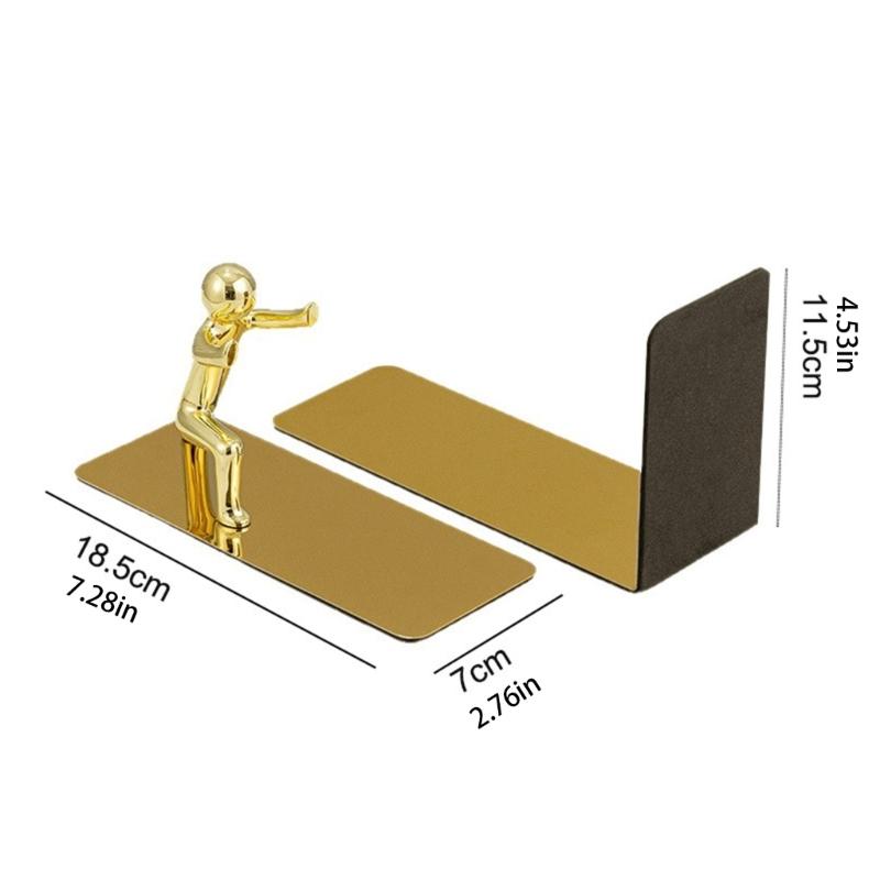 Multifunctional Book End Metal Book Stoppers Desk Bookshelf Practical Book Holders Shelf Decorative Bookends for Office