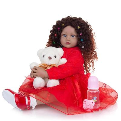 KEIUMI New Design Reborn Baby Dolls Čierna koža 60 CM Látkové telo Batoľa Africká bábika Bábätká Hračka Pre deti Vianočný darček k narodeninám