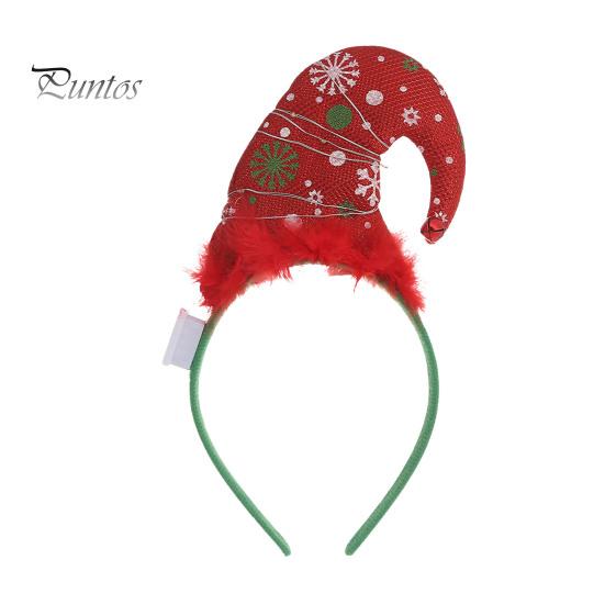 

Светодиодные рождественские повязки на голову, шапки эльфа, обруч для волос в виде оленя со светодиодной подсветкой, праздничные сувениры, аксессуары для вечеринок B