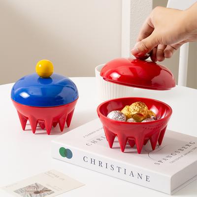Cute Octopus Fruit Plate High Foot Refreshment Plate Fruit Plate Home Snack Plate Storage Plate Memphis