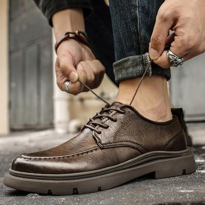 Scarpe da Uomo alla Moda Nuove Primavera e Autunno Stile Britannico Scarpe in Pelle da Uomo Business Eleganti Testa Larga Pelle di Mucca Lavoro Antiscivolo Scarpe Casual