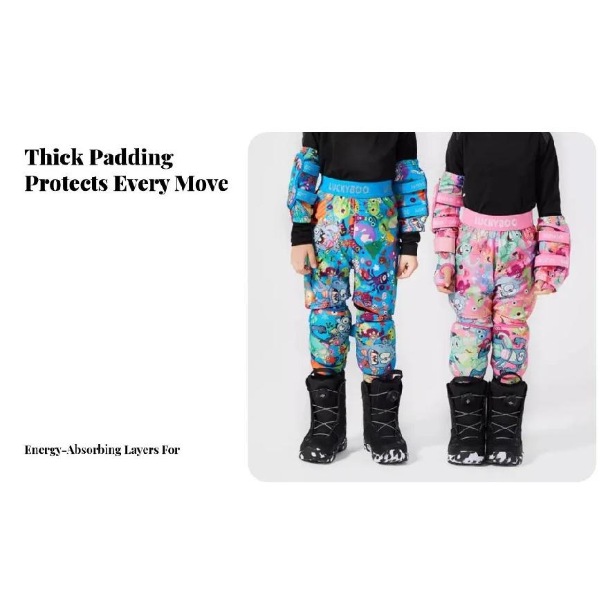 Kids Ski Protective Gear, Cartoon Padded Suit, Impact-Resistant Hip Pants, Snowboard Protection for Boys and Girls