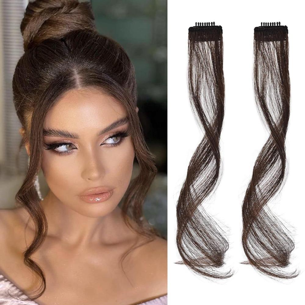 Heat Resistant Side Parting Curved Bangs - Dragon Beard Bangs Pair for Women