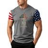 Men's Loose Fit Short Sleeve T Shirt with Flag Print Casual Summer Daily Wear Lightweight Breathable Fabric