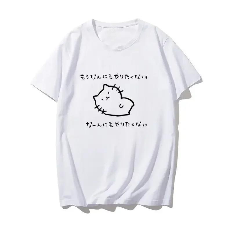 Anime print summer casual Tshirt Korean Tshirt fashion Japanese Camisetas street short sleeved round neck Womens Tshirt