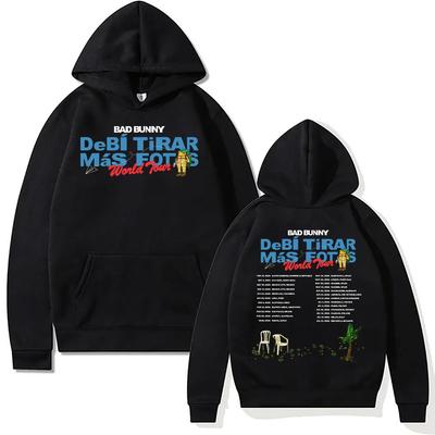 Sweat à capuche tendance Bad Bunny World Tour Bad Bunny DeBí TIRAR MáS FOToS Pull Tendance Créatif Fans Cadeaux Vêtements Sweat-shirt Unisexe