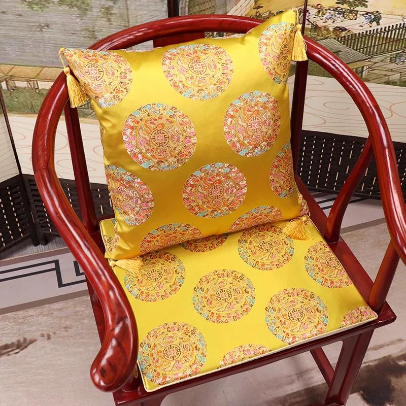 Square Chinese Style Mahogany Sofa Cushion Removable Washable Non-slip Single Seat Cushion Home Chair Pad Soft No Ball No Fading