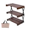 Camping Storage Rack 3-Tier Foldable Table Rack Shelf Portable Picnic Desk with Carrying Bag for