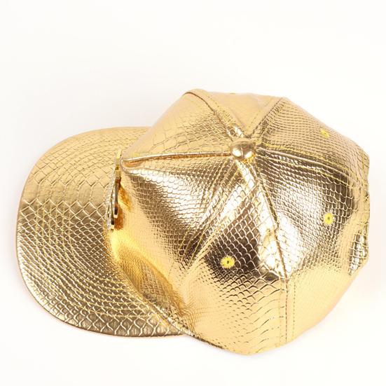 Baseball Cap Hip Hop Crocodile Skin Texture Rhinestone Decor Adjustable Buckle Cash Sign Sun Protection Anti-UV Glossy Punk Street Dance Hippie