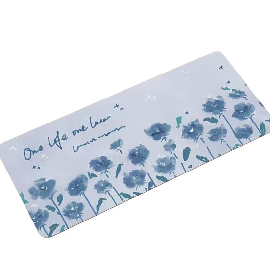 Mouse Pad Large Non-Slip with Floral Pattern Printed Desk Mat Diatom Mud Surface Easy to Clean Pad for Office Desk