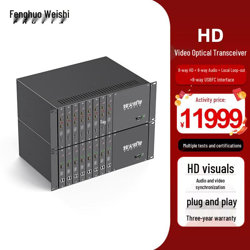 

Fenghuo Vision 8-Channel HDMI Fiber Optic Extender