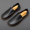 Fashion Comfy Leather Men Casual Shoes Lightweight Breathable Mens Loafers Moccasins Comfortable Slip on Driving Shoes Plus Size 38-48