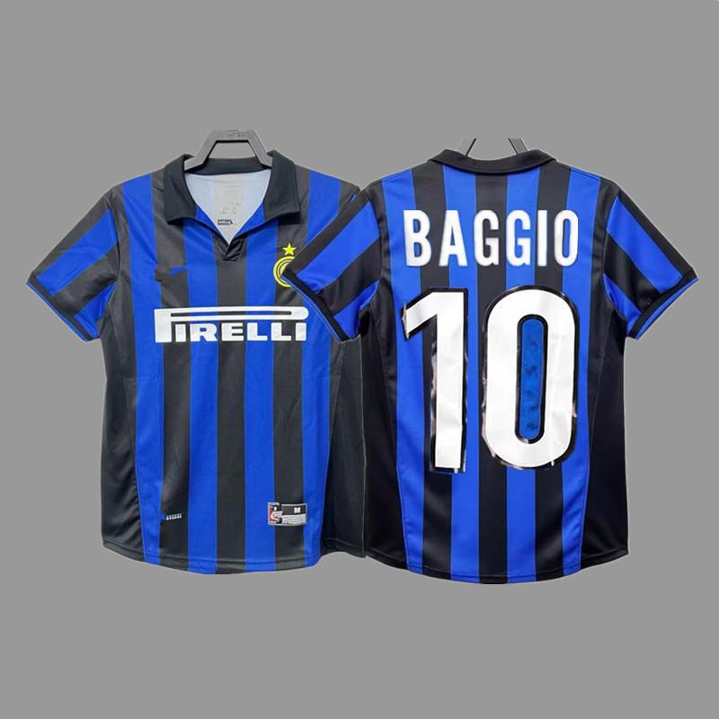Inter Retro Jersey Football Jersey Classic Baggio Ronaldo Zanetti Figo Adriano Jersey