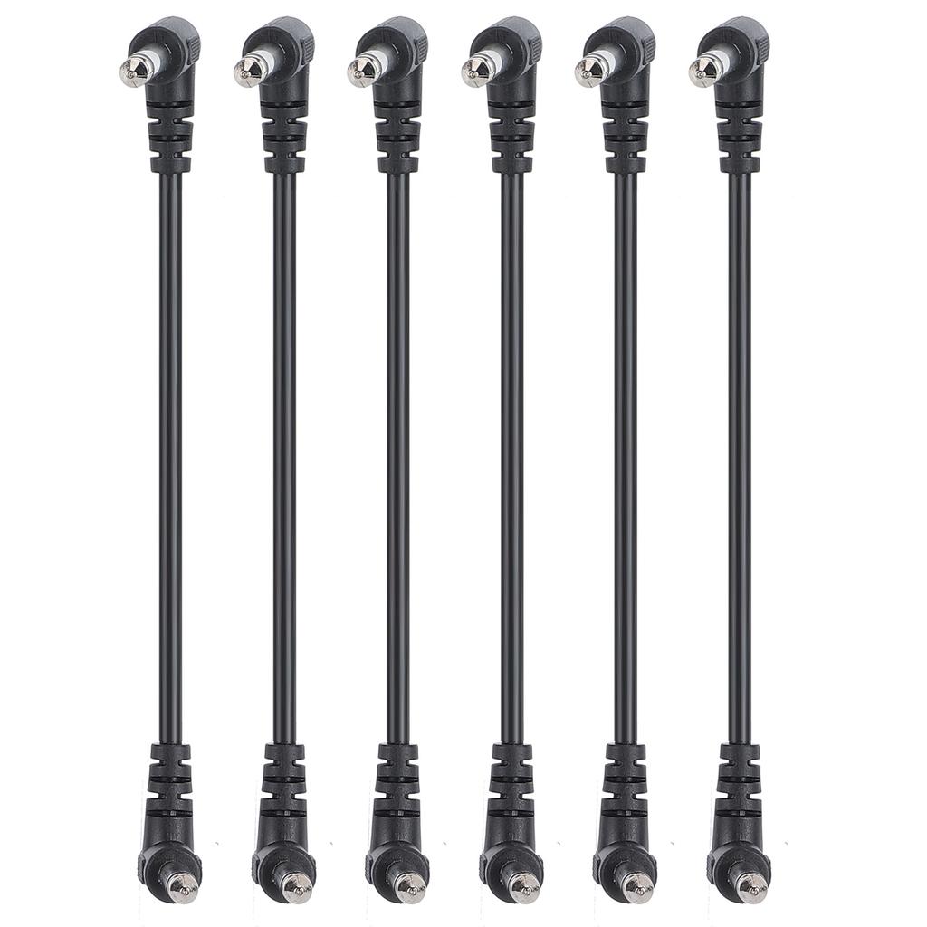 6PCS Guitar Effect Pedal Cables 6.35mm Elbow Right Angle Connector Head 6in Length
