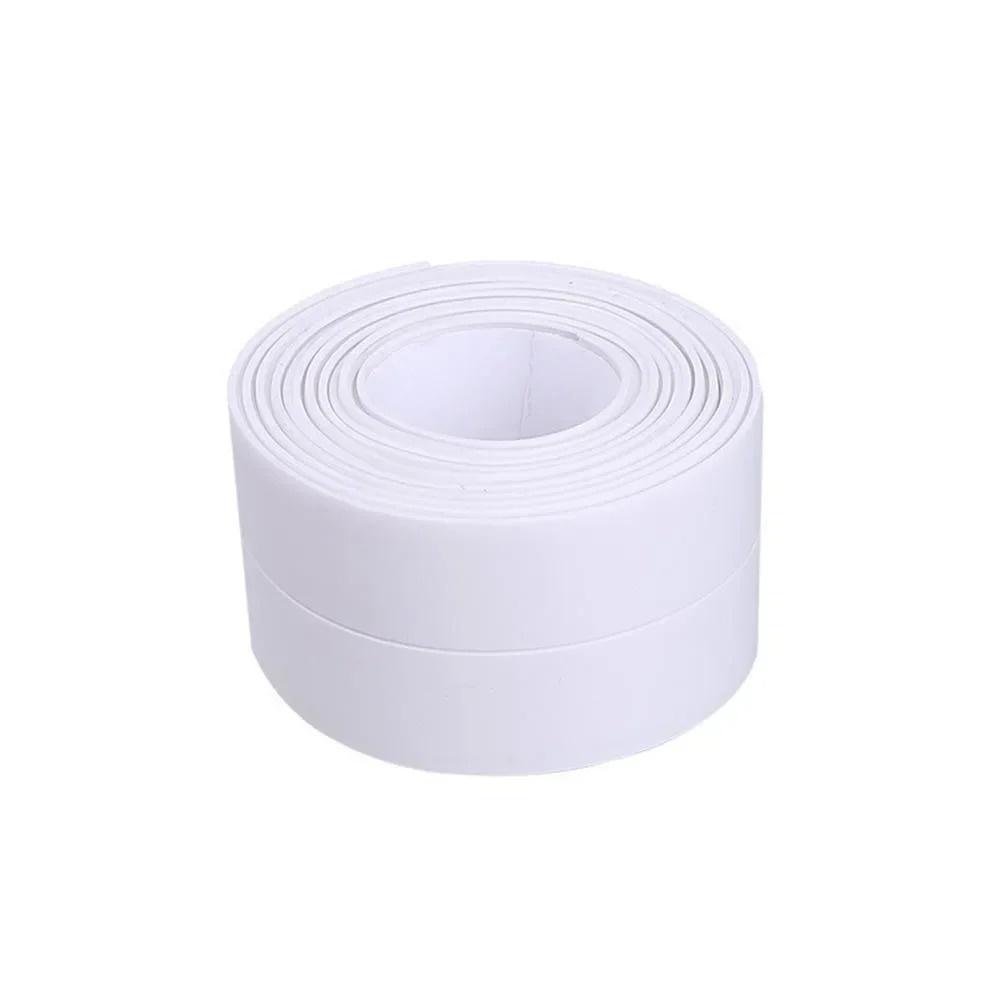 1pc 1mX3.8cm Waterproof Sealing Tape Strips PVC Self Adhesive Wall Sticker for Bathroom Shower Bath Seal Caulk Strip Sink