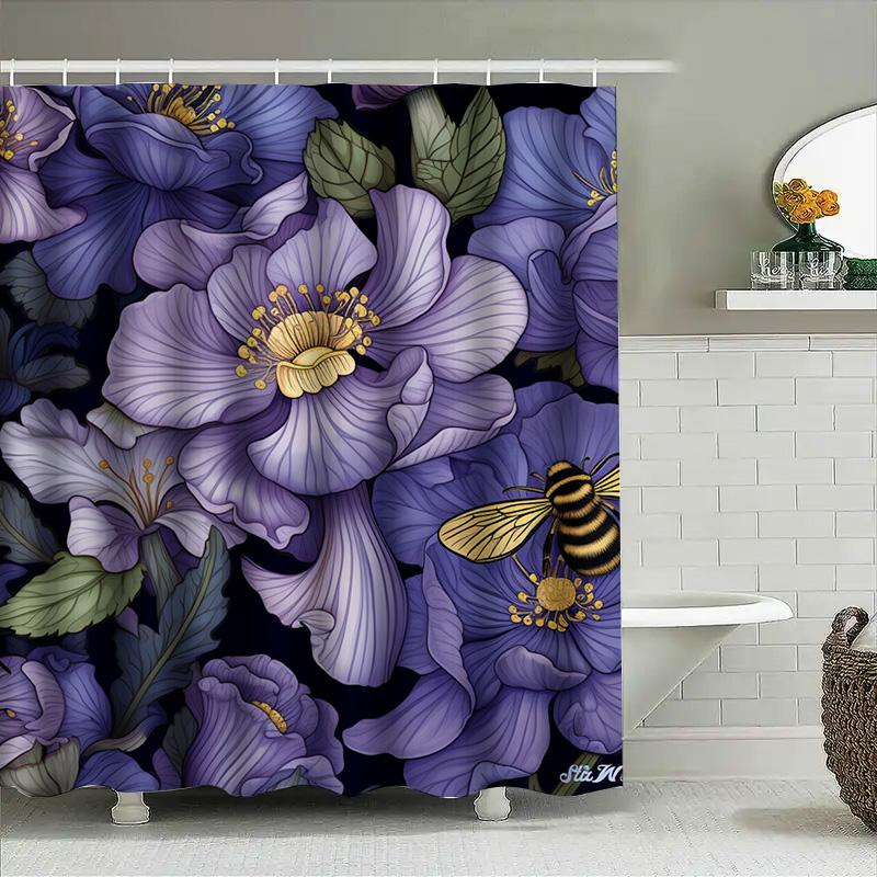 Modern Bathroom Shower Curtain Set with Geometric Pattern Black Gold 2021 Hot Selling Waterproof Decorative Showercurtain for Ho