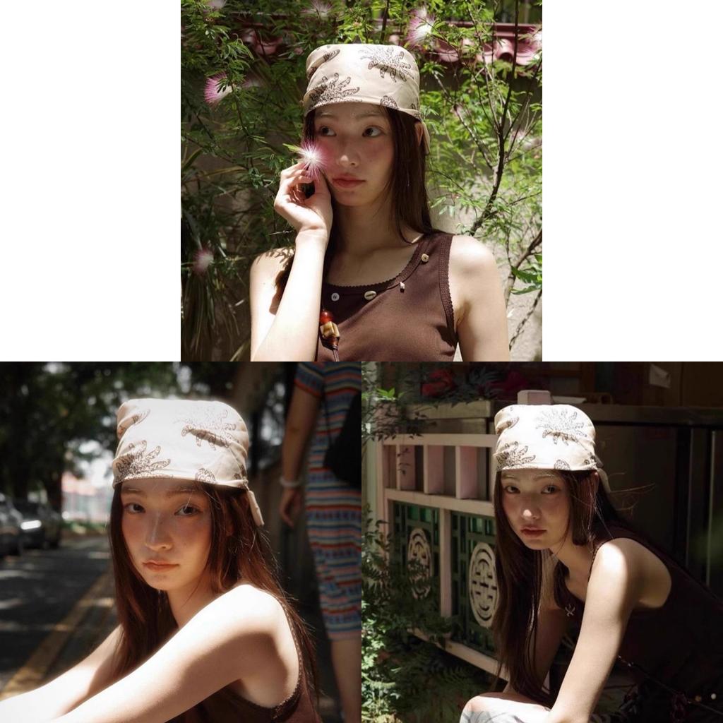 Sunflower Print Vintage Headscarf For Women Hip Hop Street Style Summer Accessory