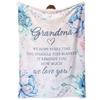 Craftique Grandma Gifts, Blanket with Letter & Floral Print, Grandma Birthday Gi