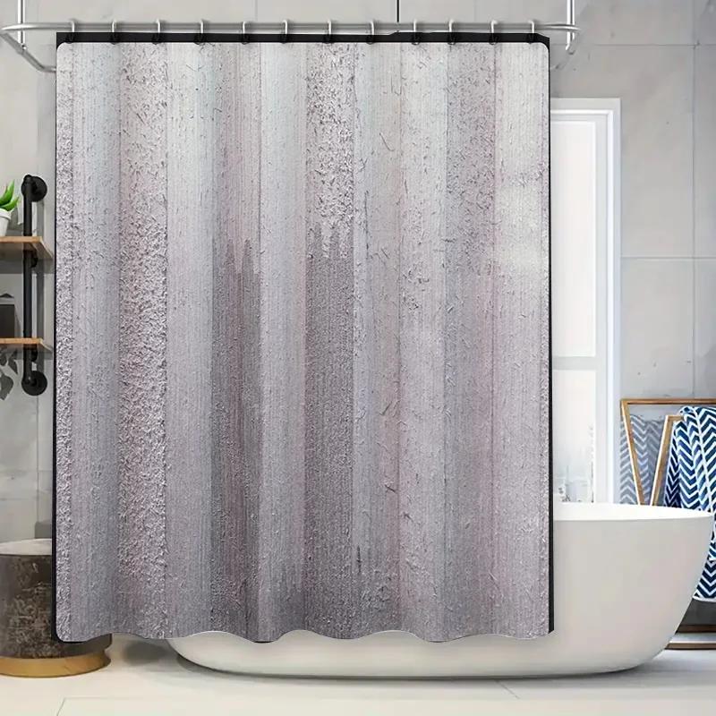 

Modern White Textured Shower Curtain Set For Bathroom Decor Perfect Fit Rod Pocket Design (Set Of 1) W60H190(CM)-1 Pcs
