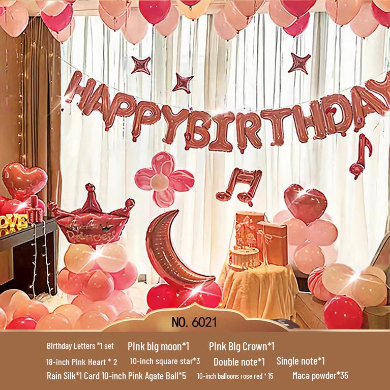 Romantic Birthday Balloon Set: High-End Decorations for Boyfriend or Girlfriend