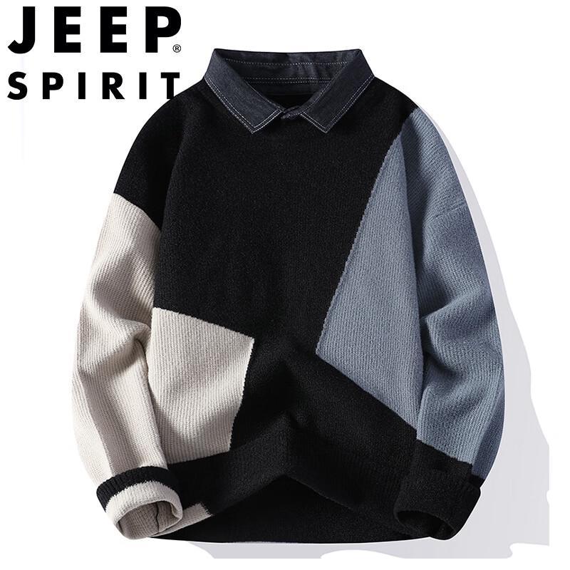 

JEEP SPIRIT Men s Faux Two-Piece Knit Sweater 2XL